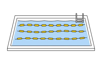 Line drawing of a simple swimming pool