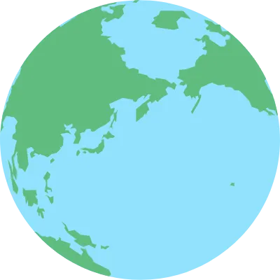 Earth on White Background 'Eurasia and Pacific Ocean'