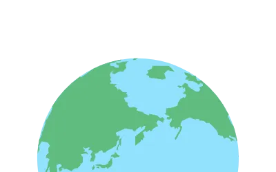 Earth on White Background 'Northern Hemisphere'