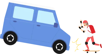 Girls who have skateboarding problems, accidents, and collisions with cars