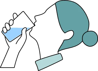 Profile of a woman drinking water