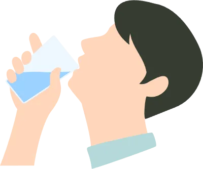 Profile of a man drinking water