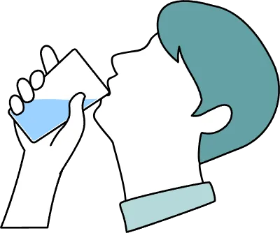 Profile of a man drinking water