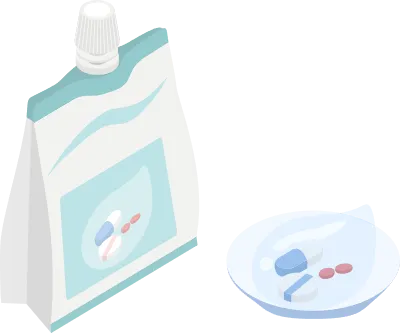 Medication image, taking medicine with medication jelly, isometric