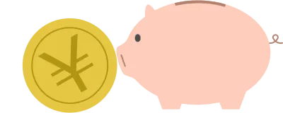 Image of savings, piggy bank and coins
