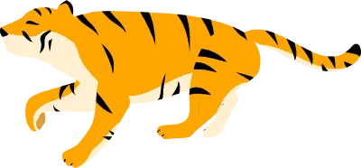 Simple tiger pose illustration, where to start running