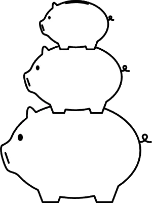 Image of savings, piggy banks piled up