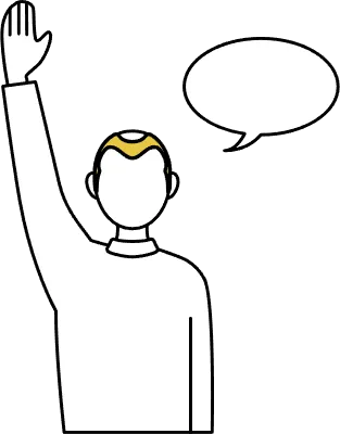 AGA man raising his hand and speaking