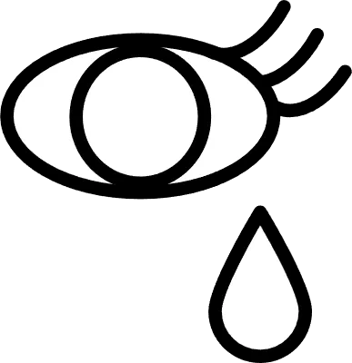 Simple teardrop icon, black and white