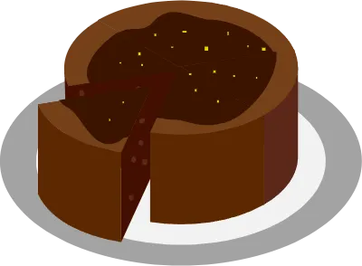 Gateau chocolate whole cake isometric