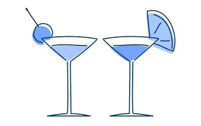 Image illustration of two people drinking a cocktail