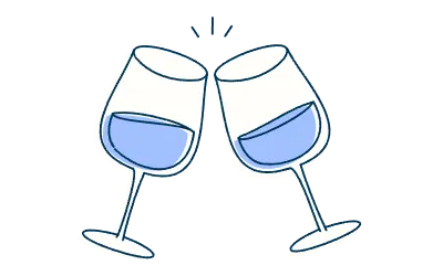 Image illustration of toasting with wine