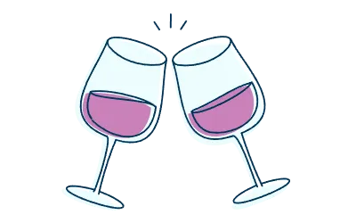Image illustration of toasting with wine