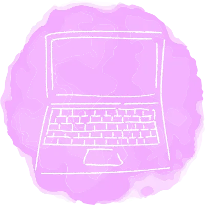 Handwritten simple icon illustration laptop