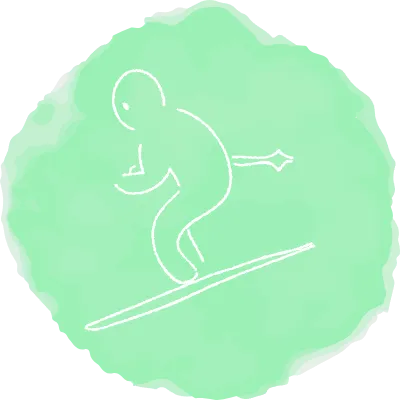 Handwritten simple icon illustration skier