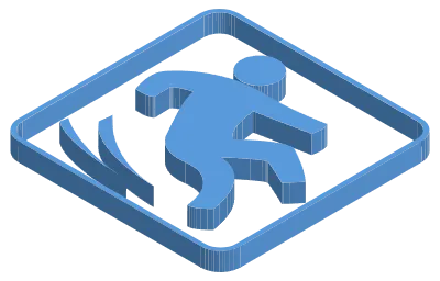 Blue isometric illustration of smooth surface attention