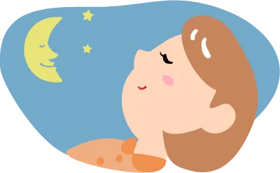 Illustration of a woman sleeping soundly at night