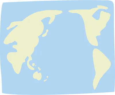 Illustration of a loose hand drawn world map