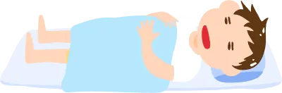 Boy sleeping on a futon for summer