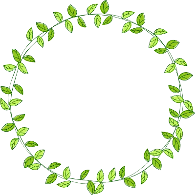 Hand painted decorative borders, plants