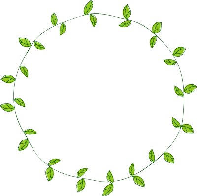 Hand painted decorative borders, plants