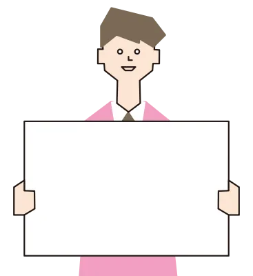 Businessman holding a sign