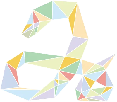 Polygon style snake, hiragana 'mi' form