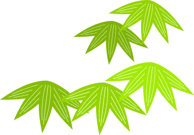 New Year decoration vector illustration of bamboo leaves yellow green and green