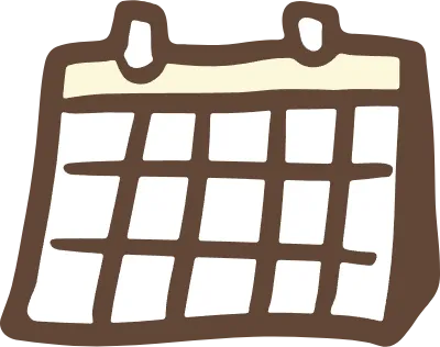 갈색 라인 달력 아이콘