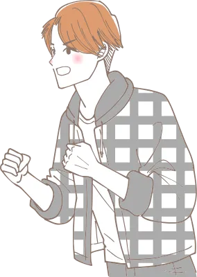 叫んでいるカジュアルな服装の男性のイラスト