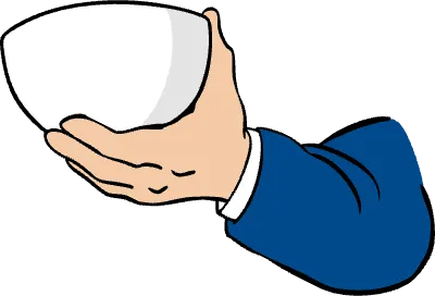 그릇을 들고 있는 직장인 손