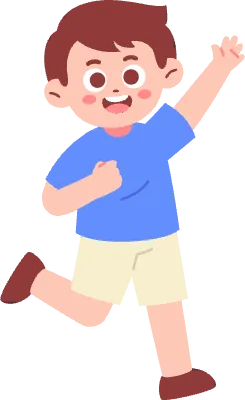 Happy Little Boy Raising Hand