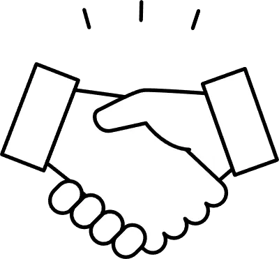 Businessman's handshake, business icon for target, goal attainment, and goal
