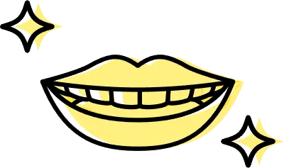 Dental Image of clean teeth, simple line drawing icon