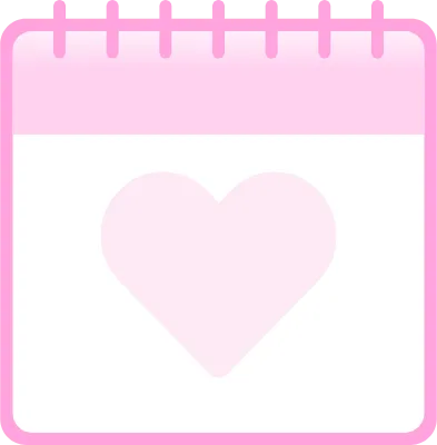 분홍 그라데이션 하트 달력