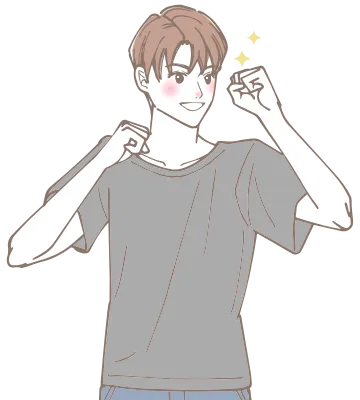 喜んでいる男性