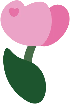 연핑크 하트 튤립