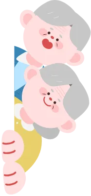 빼꼼 안내 노인 캐릭터