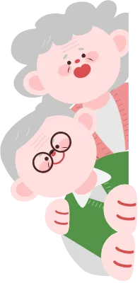 빼꼼 안내 노인 캐릭터