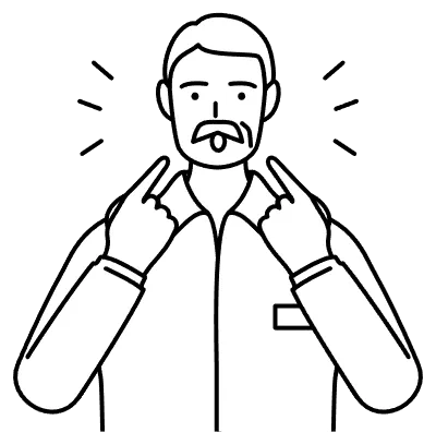 Senior white man teaching pronunciation in English conversation 'pointing to his mouth' 