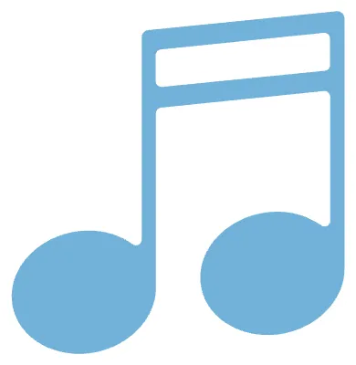 흰 테두리가 있는 음표