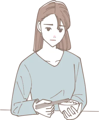 食欲がない女性のイラスト