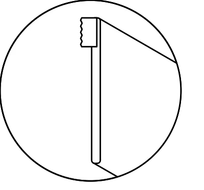 Circle icon with black shadow, toothbrush