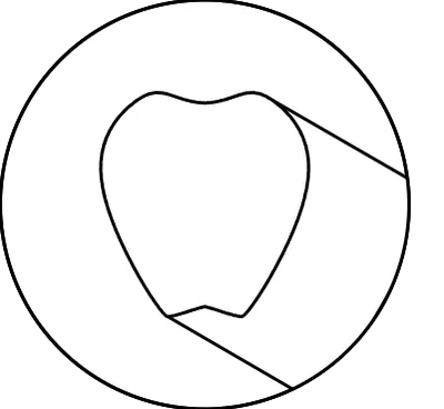 Circle icon with black shadow, tooth
