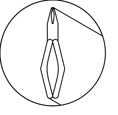 Circle icon with black shadow, tooth extraction appliance