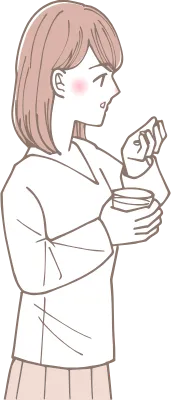 薬を飲んでいる女性のイラスト