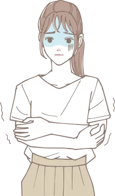 寒気がしている女性のイラスト