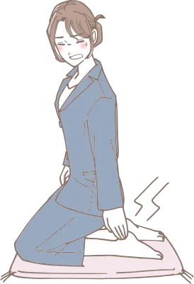 足が痺れている女性のイラスト