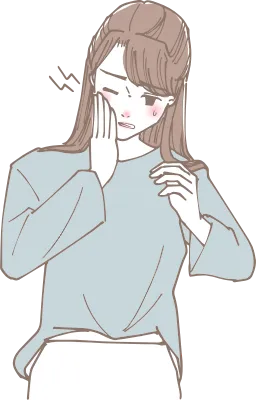 歯痛がしている女性のイラスト