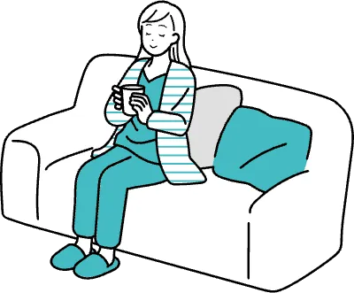 飲み物を飲む女性のイラスト